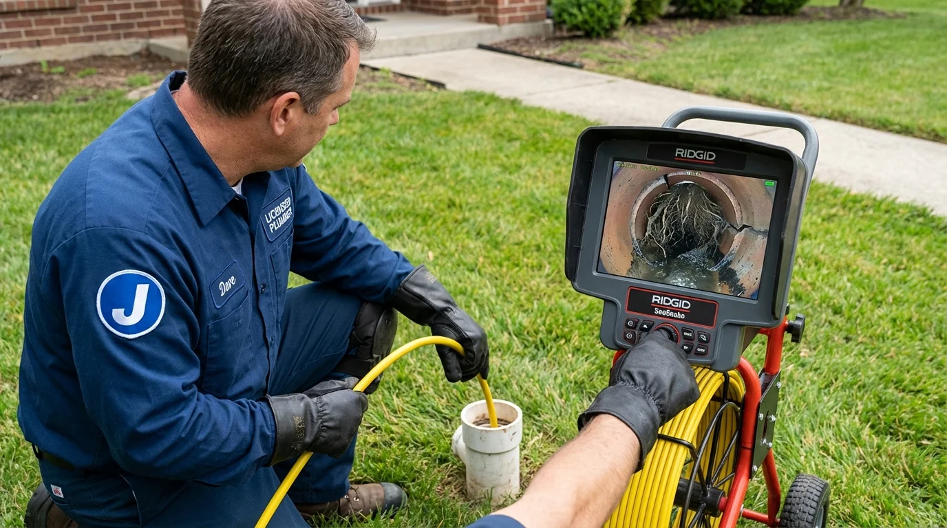 Sewer camera inspection being performed by Johns Plumbing LLC in Chico